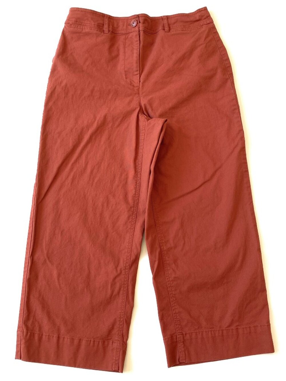 Talbots Wide Leg Crop Chino Pants Brick Red Size 6